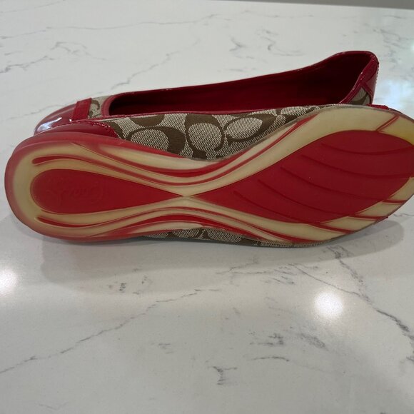 Coach Red with Logo Ballet flats 9 B - Picture 7 of 10